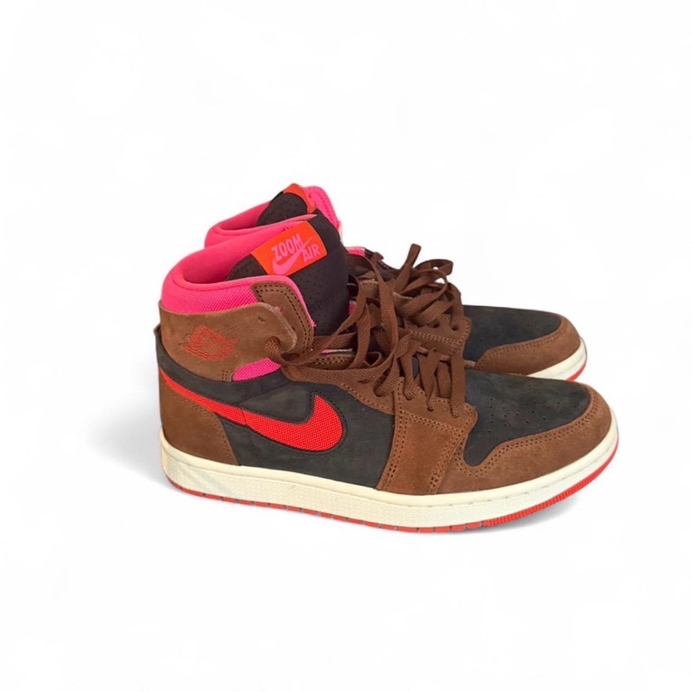Nike Air Jordan 1 Brown and Red Sneakers - Picture 3 of 3